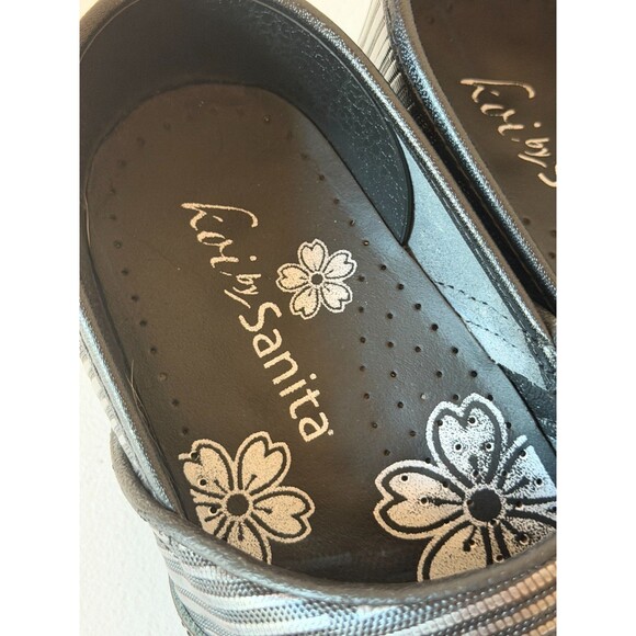 Sanita Koi Original Danish Clogs Shoes Womens EU 39 Slip-on Black Striped - Picture 5 of 10